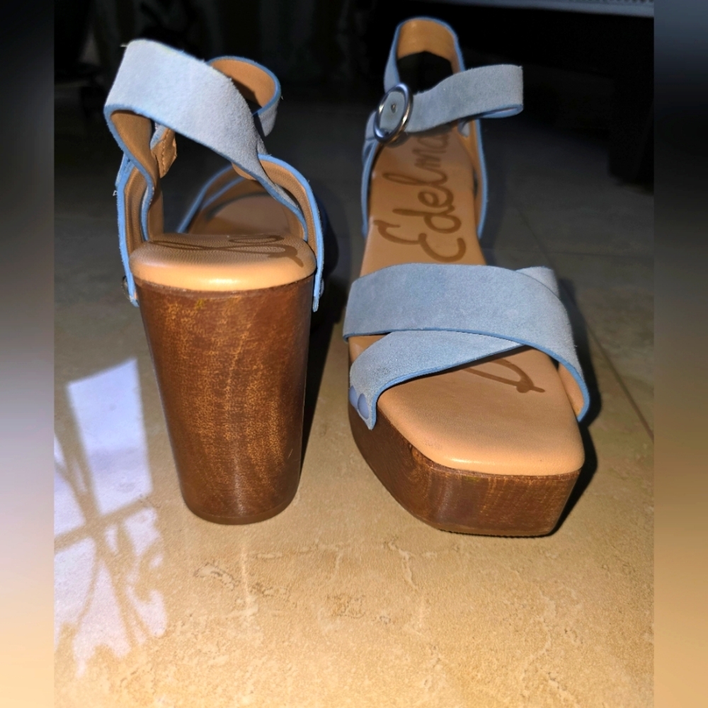 Sam Edelman Josefine sandals with wood platform heels, Size 8.5 - Picture 2 of 8